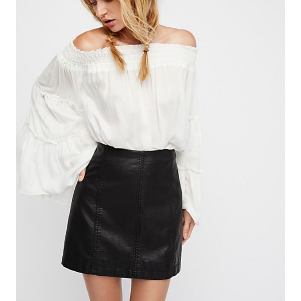 Free people faux leather skirt